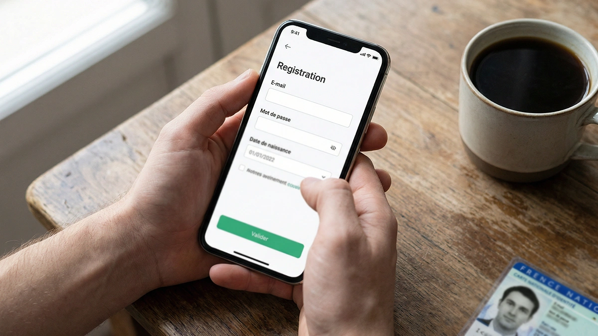 Inscription sur un site de paris sportifs football en ligne