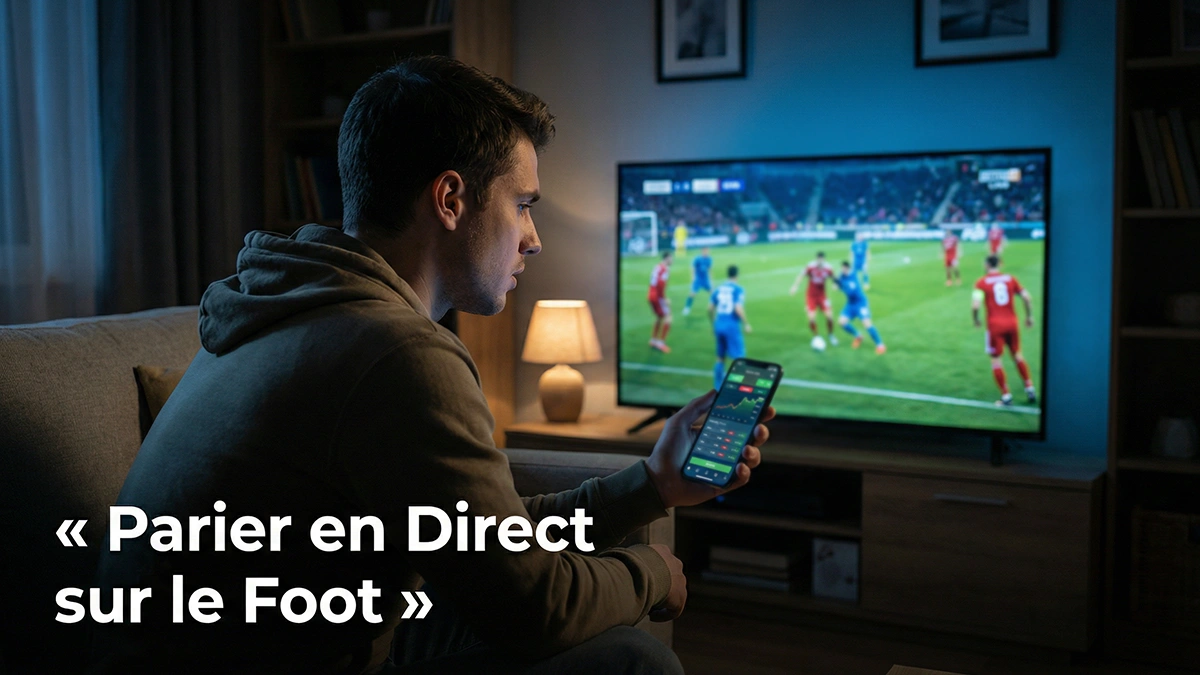 Paris en direct football : supporter concentré devant un match de foot en direct sur smartphone