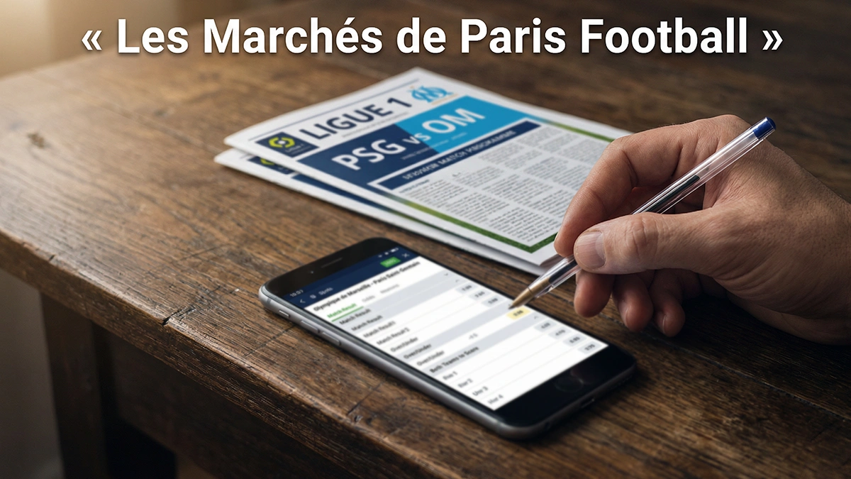 Types de paris football : tableau des marchés de paris sportifs sur un match